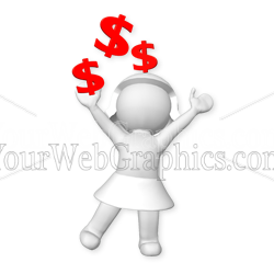 illustration - 3d-women-carrying-dollars-png